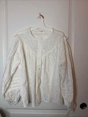 Bailey Rose White Eyelet Blouse & Shorts Set – Top XS / Shorts S
